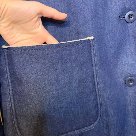 Madewell Sherpa denim cocoon coat - Picture 7 of 12